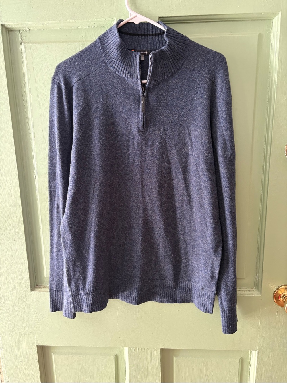 Smartwool 1/4-zip Wool Sweater - Navy heather - Large